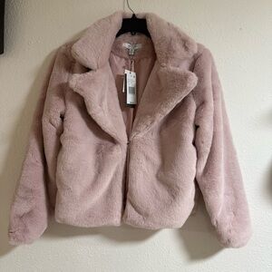 Women's Pink Faux Fur Jacket